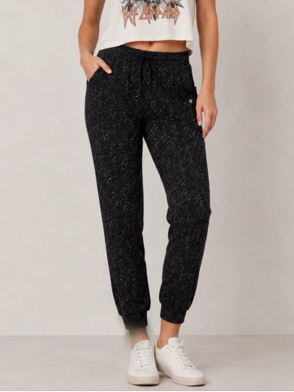 Lululemon Large Sz 14 Women’s Joggers With Pockets Speckled Athleisure Leggings